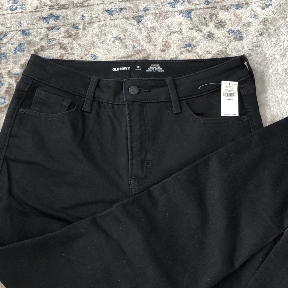Rock Star Super Skinny High Rise Black Jeans